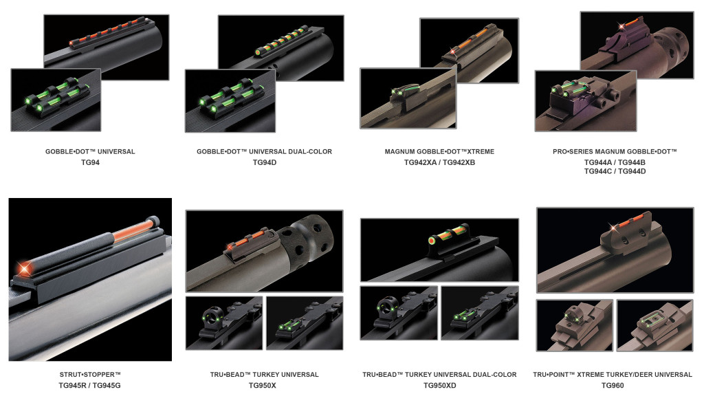 Light-gathering front and rear sights, particularly those that allow for windage and elevation adjustment, provide the accuracy needed to take gobblers on the far end of your shotgun’s effective range. They also keep you on target when shooting guns with tight patterns at close distance. TRUGLO makes a wide range of fiber-optic sights that mount onto a shotgun’s rib.